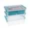 John Bead 8" Joy Filled Clear & Turquoise Stackable Storage With Handle